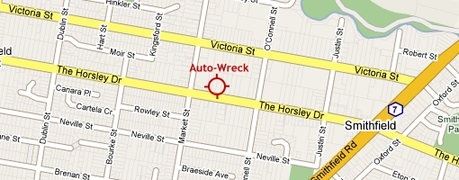 Auto-Wreck Smithfield Sydney NSW Map